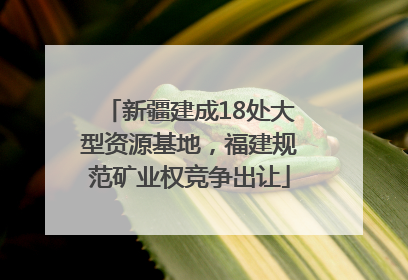 新疆建成18处大型资源基地，福建规范矿业权竞争出让